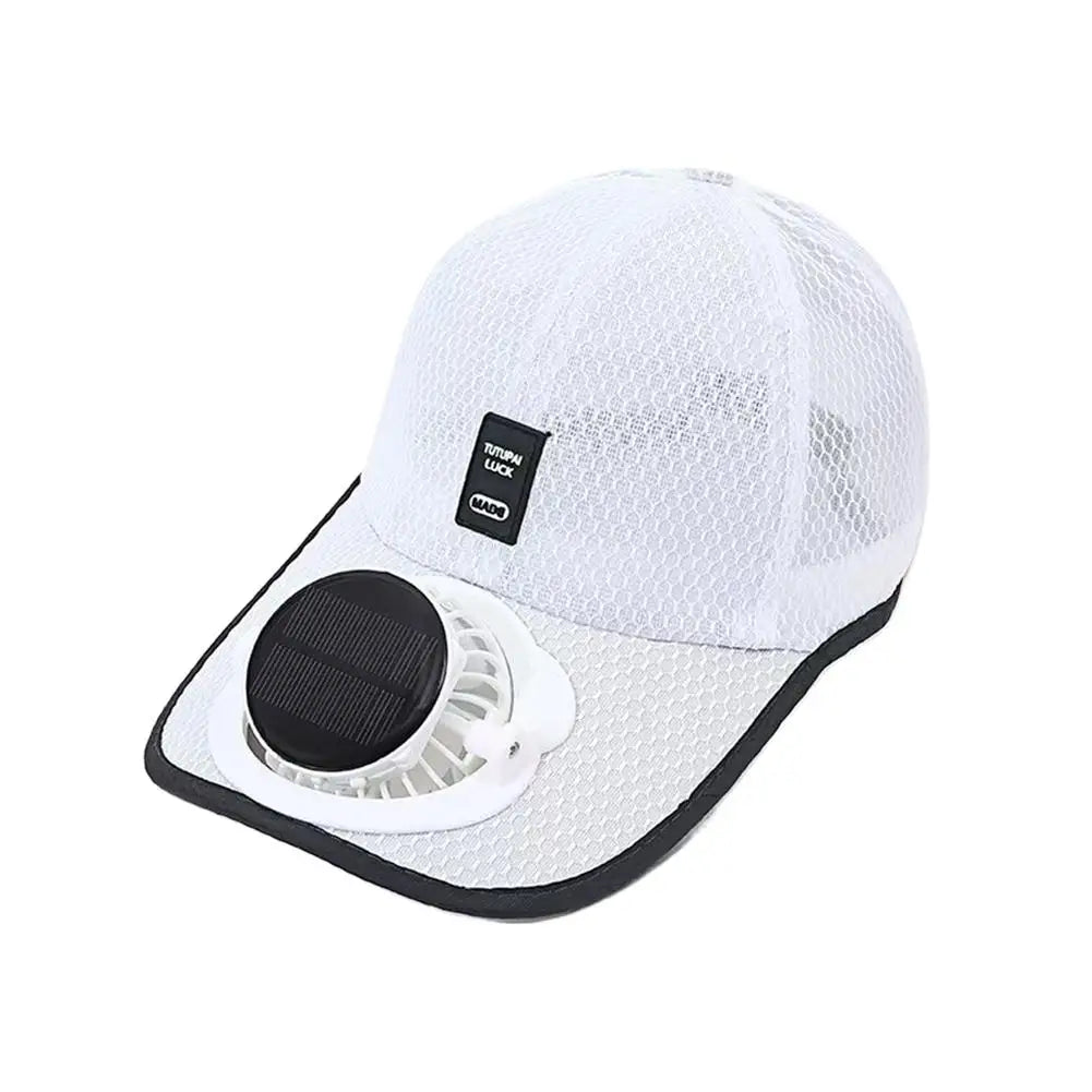 Summer Cooling Solar Fan Cap Breathable Mesh UPF Sun Protection USB Charging Outdoor Baseball Hat for Men Women