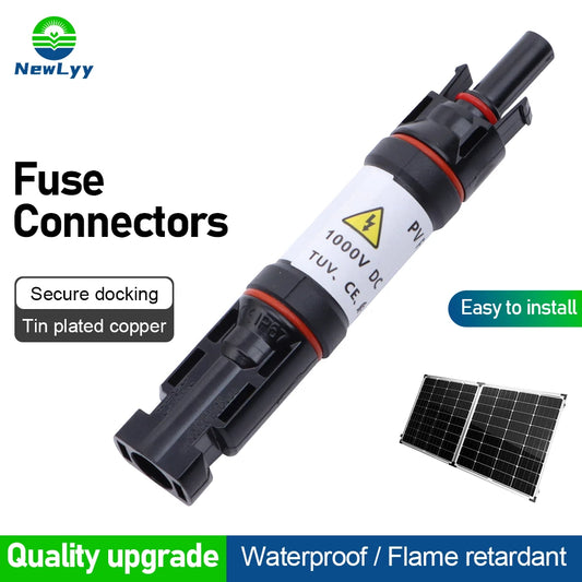 Solar Panel Photovoltaic Fuse Connectors 1000V DC 10A 15A 20A for Industrial & Commercial Solar Power Generation