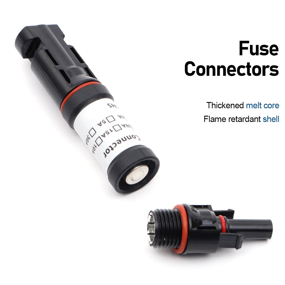 Solar Panel Photovoltaic Fuse Connectors 1000V DC 10A 15A 20A for Industrial & Commercial Solar Power Generation