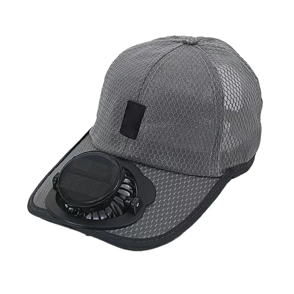 Summer Cooling Solar Fan Cap Breathable Mesh UPF Sun Protection USB Charging Outdoor Baseball Hat for Men Women
