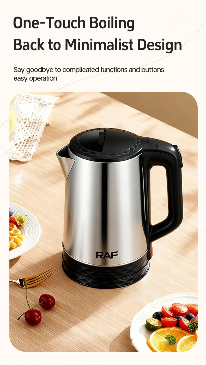 RAF 2L Electric Kettle, 1800W Stainless Steel