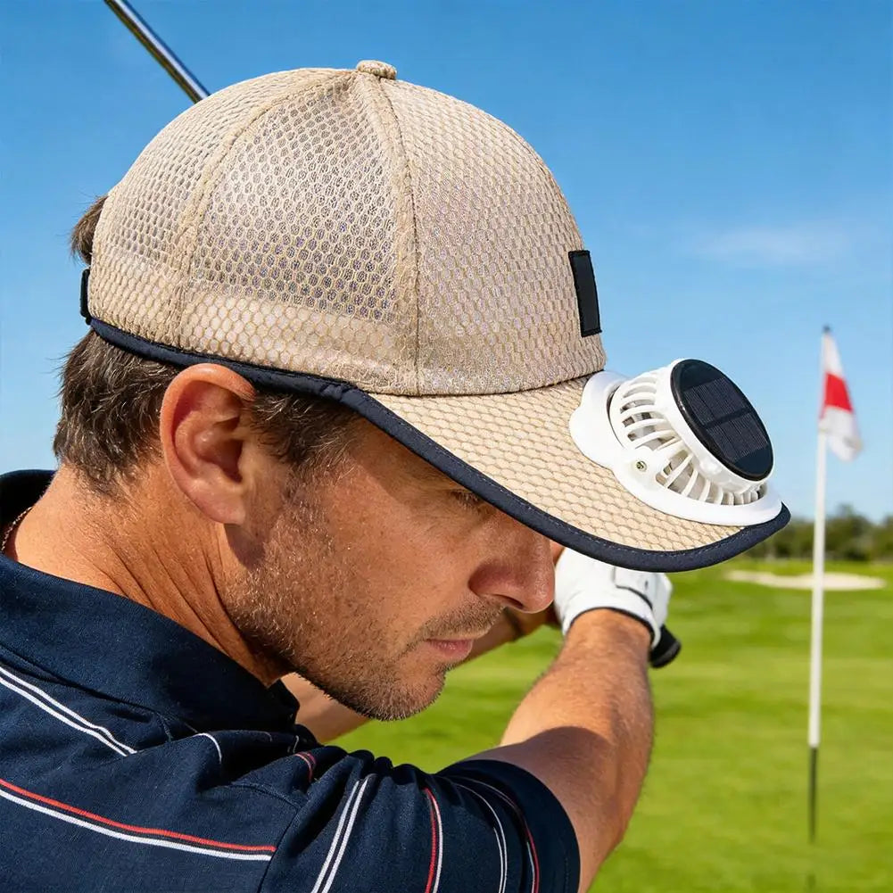 Summer Cooling Solar Fan Cap Breathable Mesh UPF Sun Protection USB Charging Outdoor Baseball Hat for Men Women