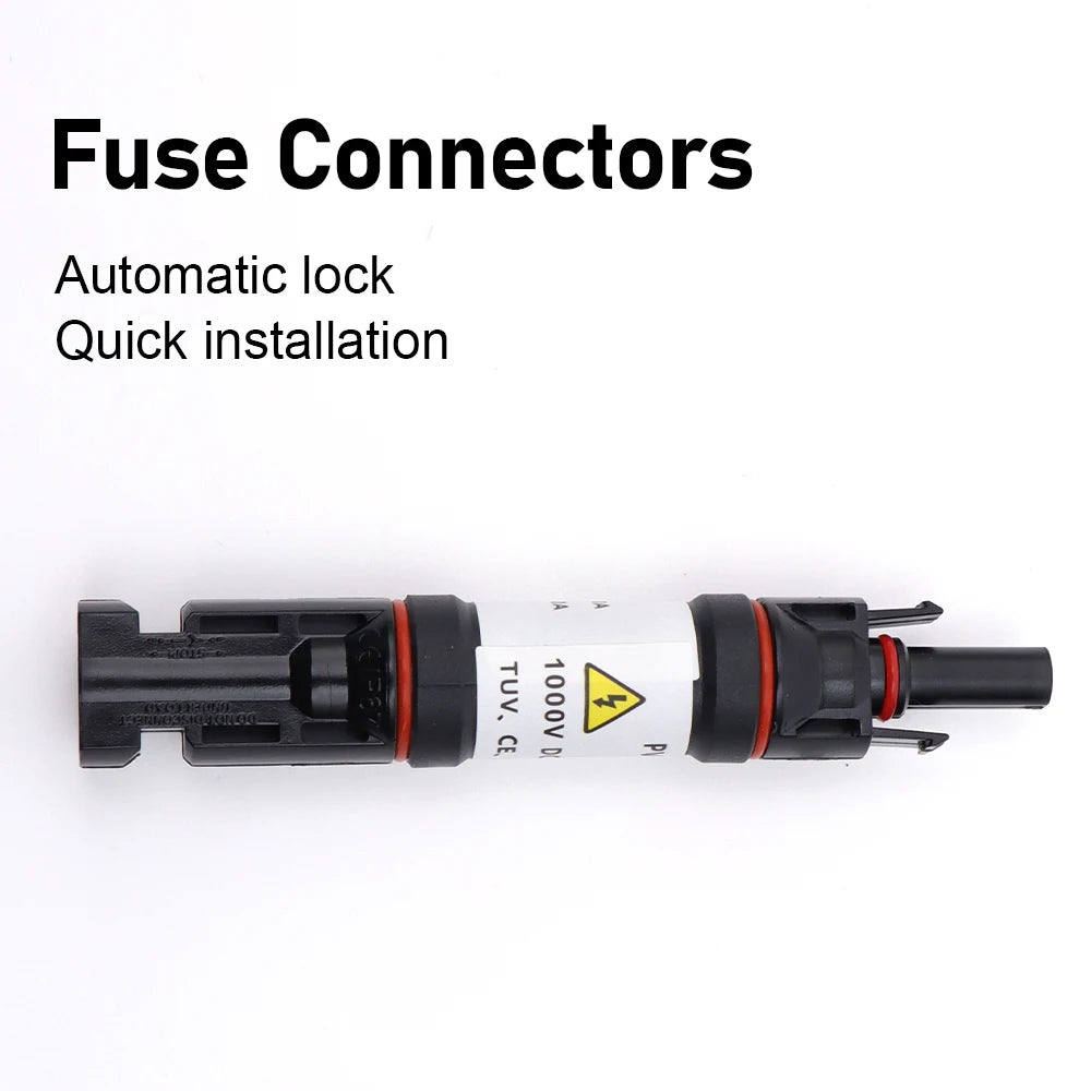 Solar Panel Photovoltaic Fuse Connectors 1000V DC 10A 15A 20A for Industrial & Commercial Solar Power Generation