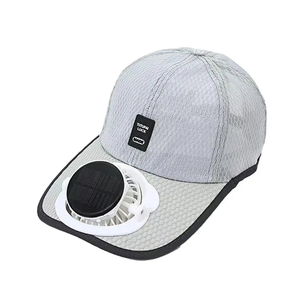 Summer Cooling Solar Fan Cap Breathable Mesh UPF Sun Protection USB Charging Outdoor Baseball Hat for Men Women
