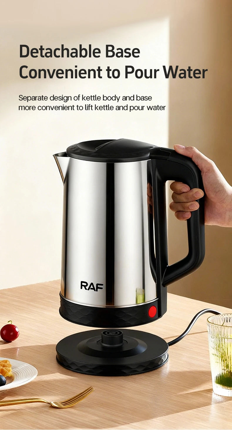 RAF 2L Electric Kettle, 1800W Stainless Steel