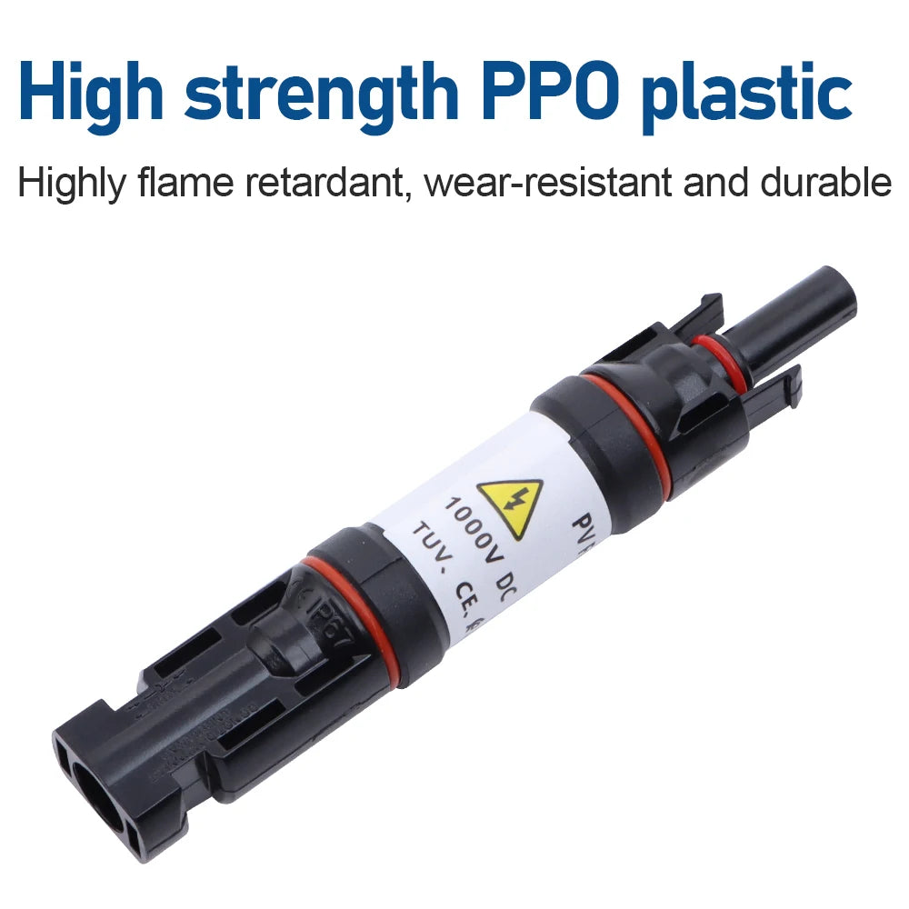 Solar Panel Photovoltaic Fuse Connectors 1000V DC 10A 15A 20A for Industrial & Commercial Solar Power Generation