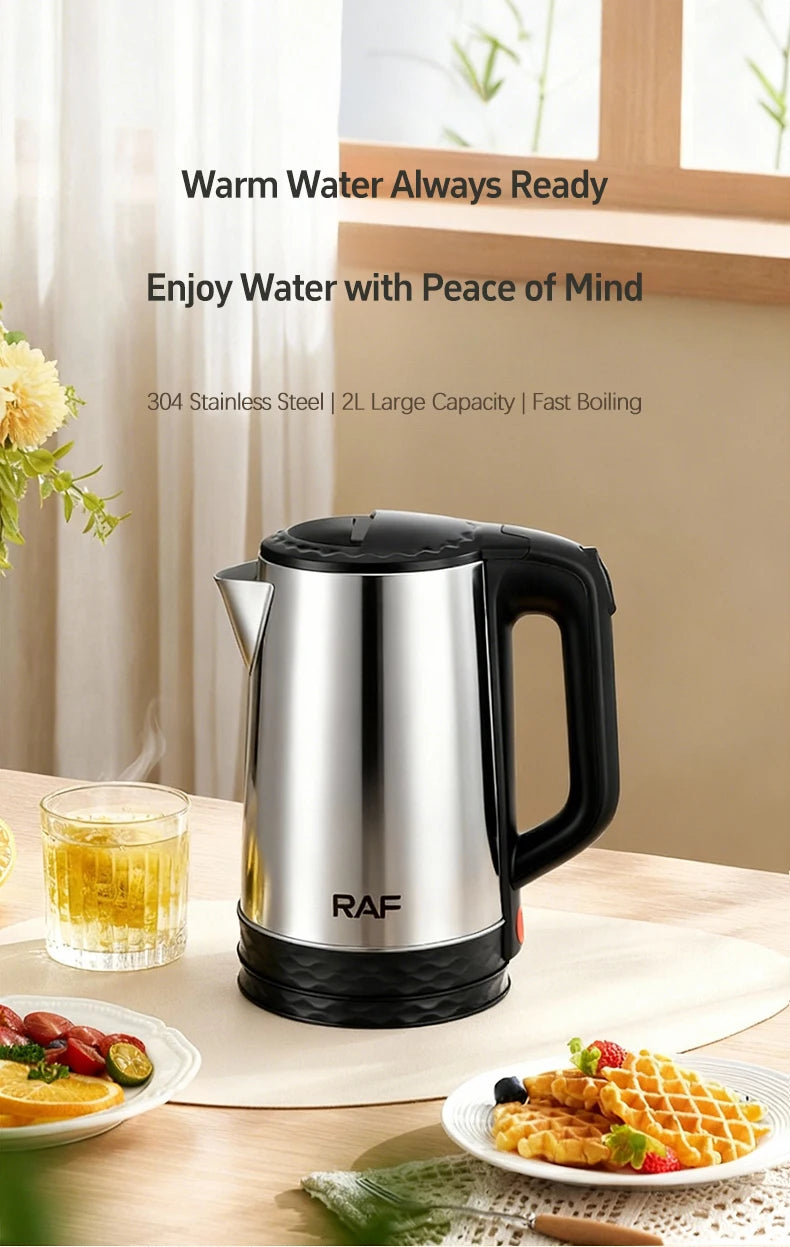 RAF 2L Electric Kettle, 1800W Stainless Steel