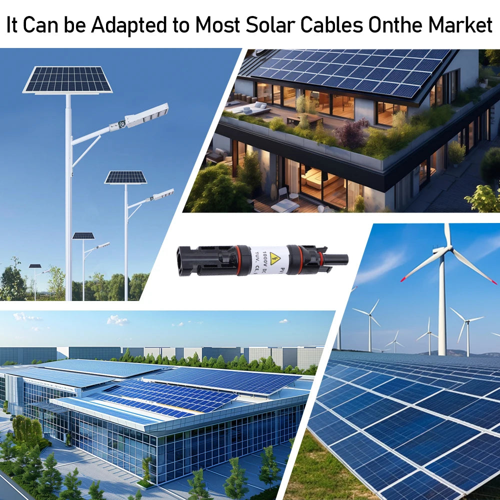 Solar Panel Photovoltaic Fuse Connectors 1000V DC 10A 15A 20A for Industrial & Commercial Solar Power Generation
