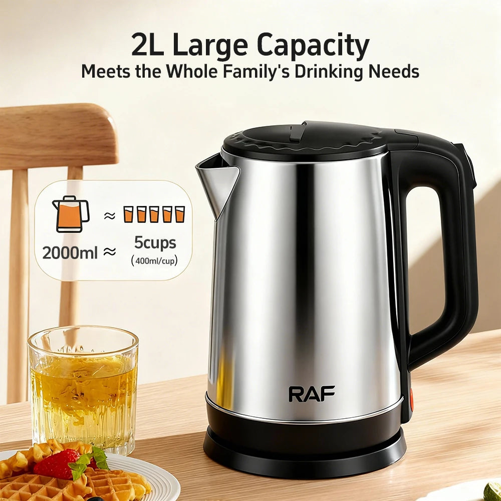 RAF 2L Electric Kettle, 1800W Stainless Steel