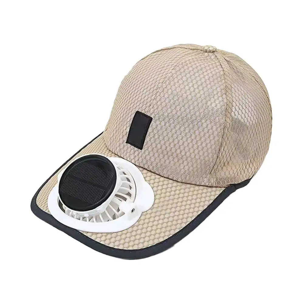Summer Cooling Solar Fan Cap Breathable Mesh UPF Sun Protection USB Charging Outdoor Baseball Hat for Men Women