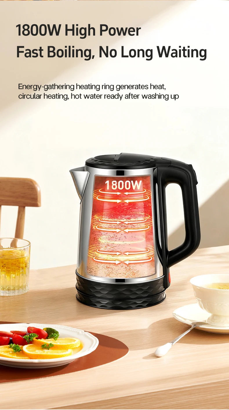 RAF 2L Electric Kettle, 1800W Stainless Steel